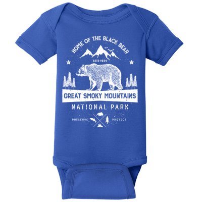 Great Smoky Mountains National Park Gift Bear Vintage Gift Baby Bodysuit