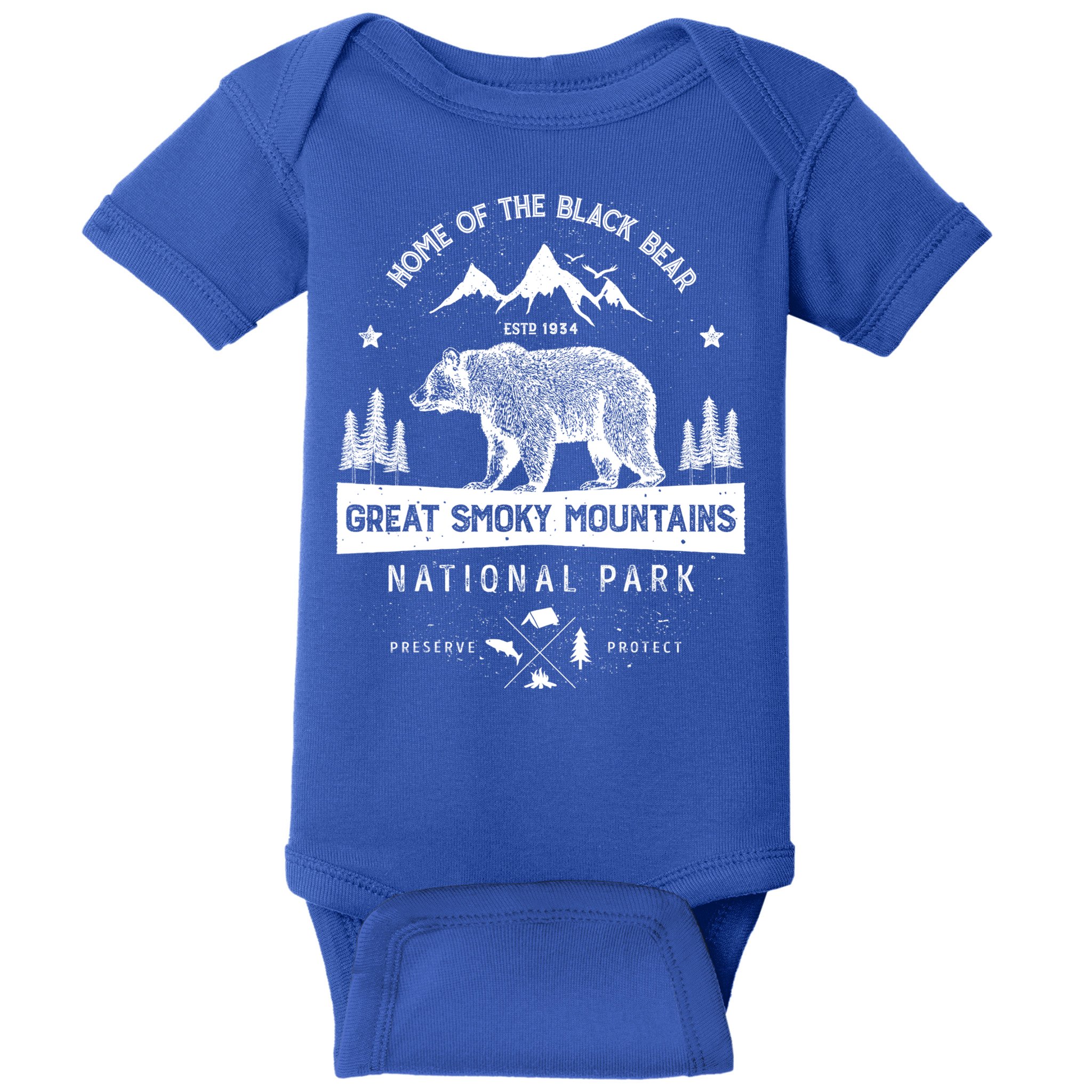 Great Smoky Mountains National Park Gift Bear Vintage Gift Baby Bodysuit