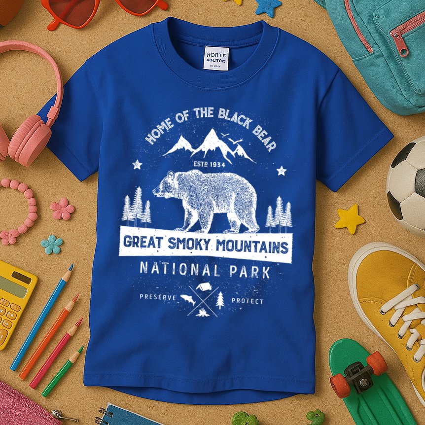 Great Smoky Mountains National Park Gift Bear Vintage Gift Kids T-Shirt