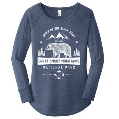 Great Smoky Mountains National Park Gift Bear Vintage Gift Women's Perfect Tri Tunic Long Sleeve Shirt