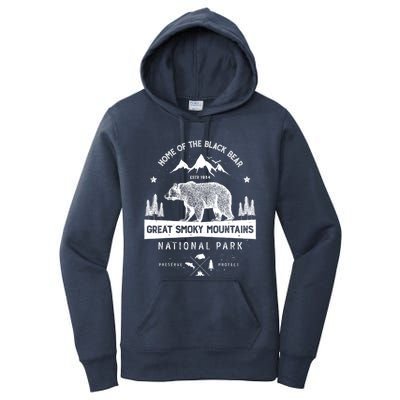 Great Smoky Mountains National Park Gift Bear Vintage Gift Women's Pullover Hoodie