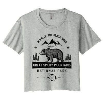 Great Smoky Mountains National Park Gift Bear Vintage Gift Women's Crop Top Tee