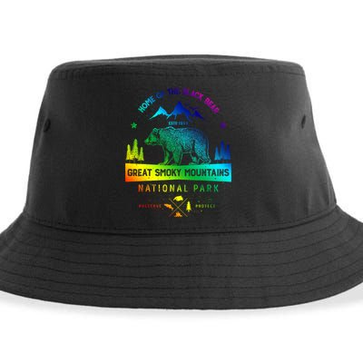 Great Smoky Mountains National Park Gift Bear Vintage Gift Sustainable Bucket Hat
