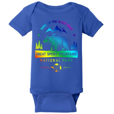Great Smoky Mountains National Park Gift Bear Vintage Gift Baby Bodysuit