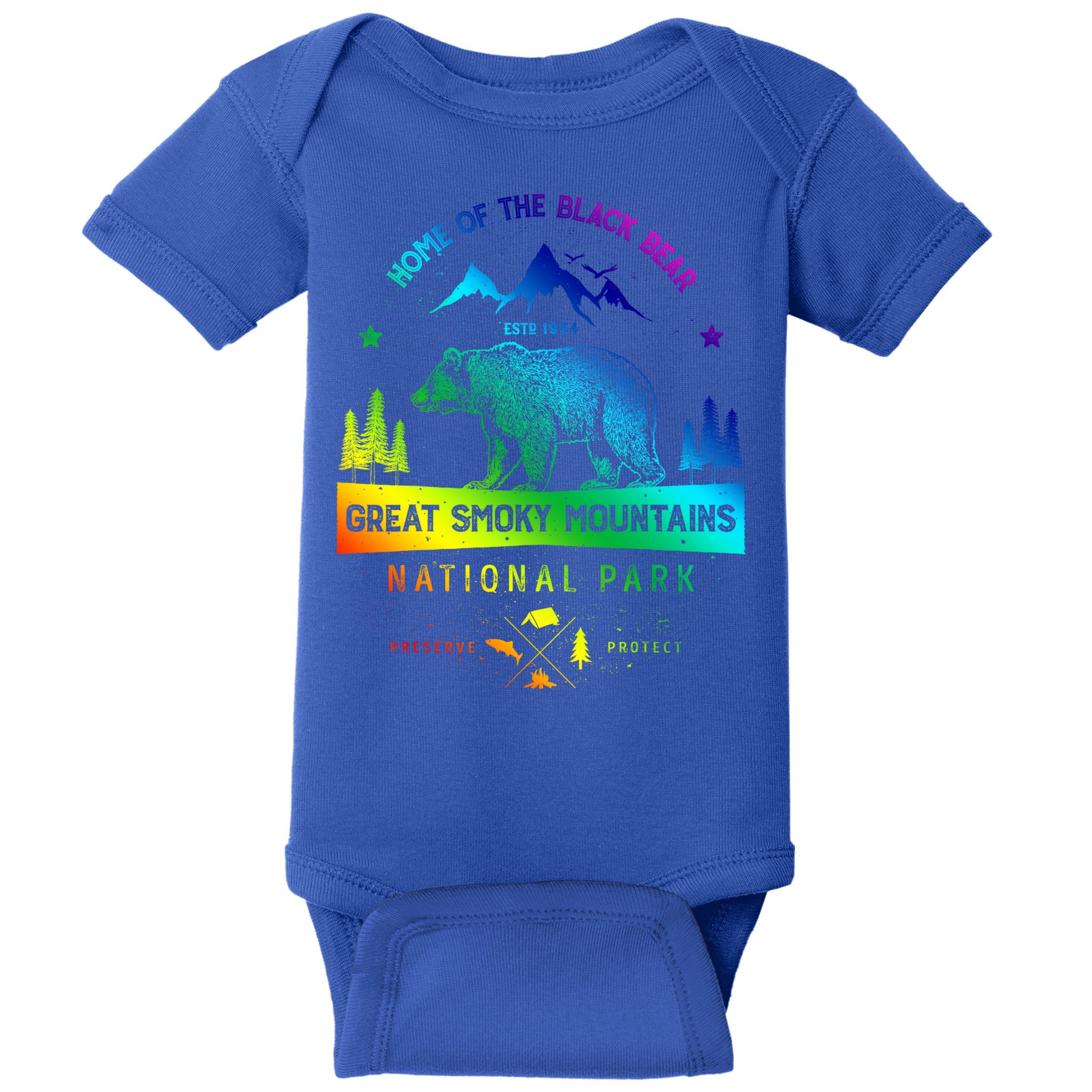 Great Smoky Mountains National Park Gift Bear Vintage Gift Baby Bodysuit