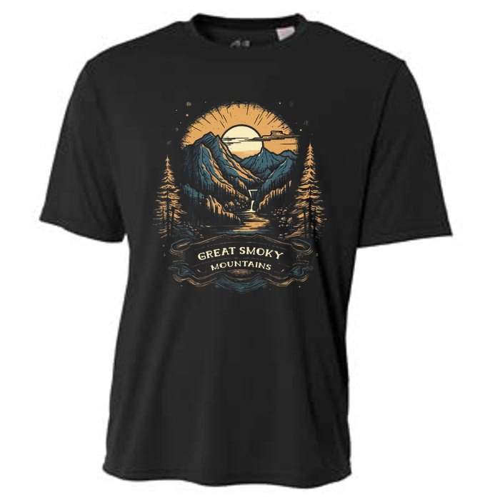 Great Smoky Mountains Retro Usa National Park Cooling Performance Crew T-Shirt