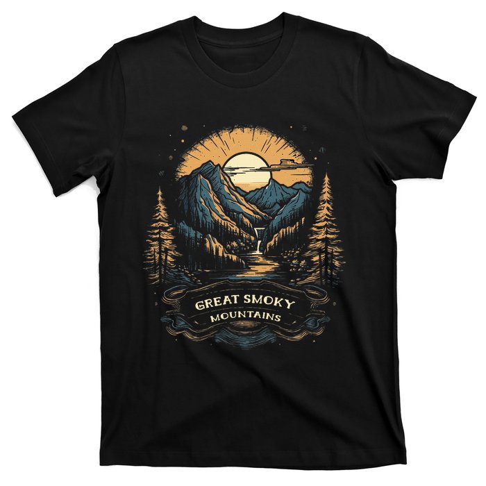 Great Smoky Mountains Retro Usa National Park T-Shirt