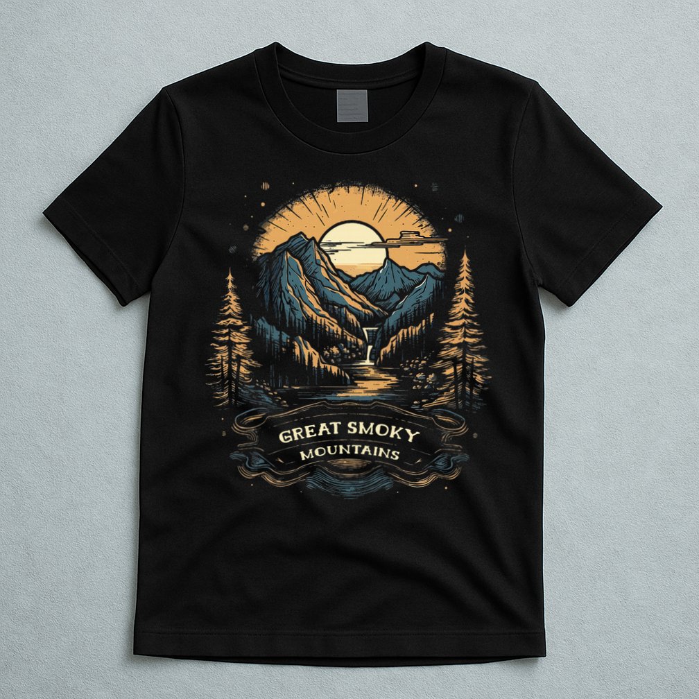 Great Smoky Mountains Retro Usa National Park T-Shirt