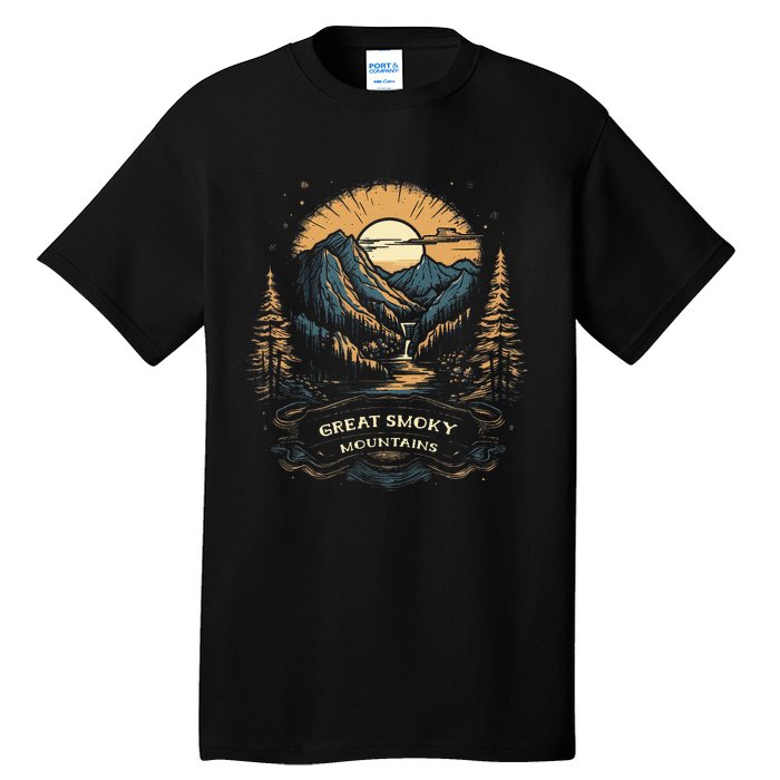 Great Smoky Mountains Retro Usa National Park Tall T-Shirt