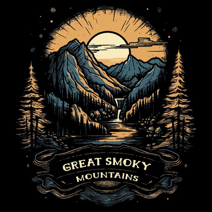 Great Smoky Mountains Retro Usa National Park 16 in Basic Backpack