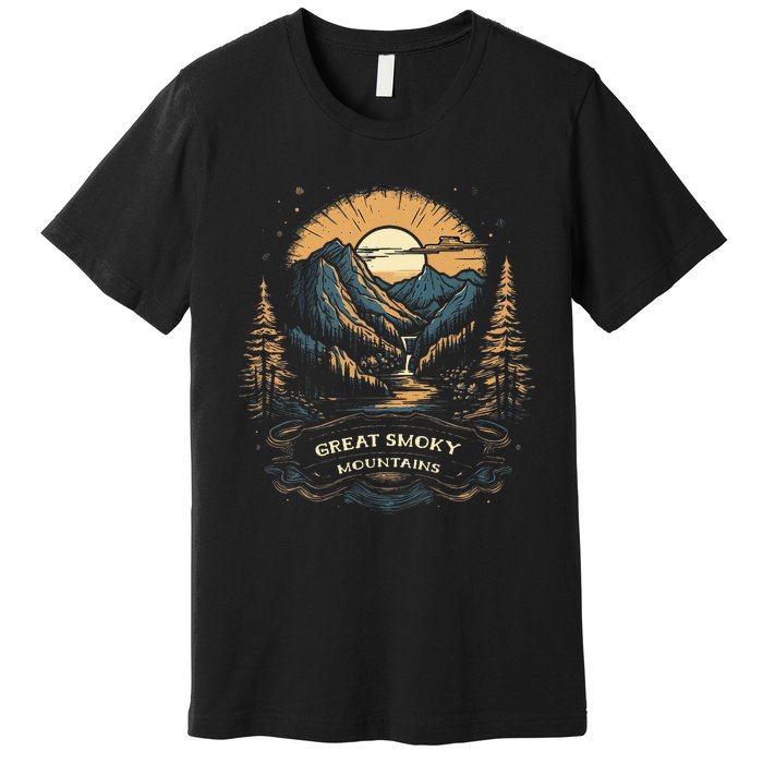 Great Smoky Mountains Retro Usa National Park Premium T-Shirt