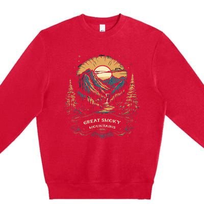 Great Smoky Mountains Retro Usa National Park Premium Crewneck Sweatshirt