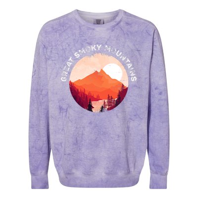 Great Smoky Mountains Hiking Souvenir Colorblast Crewneck Sweatshirt