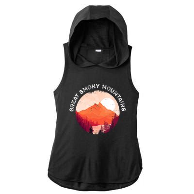 Great Smoky Mountains Hiking Souvenir Ladies PosiCharge Tri-Blend Wicking Draft Hoodie Tank