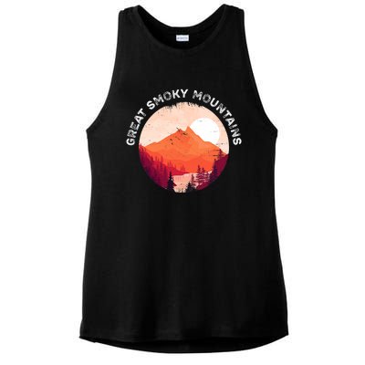 Great Smoky Mountains Hiking Souvenir Ladies PosiCharge Tri-Blend Wicking Tank