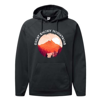 Great Smoky Mountains Hiking Souvenir Performance Fleece Hoodie