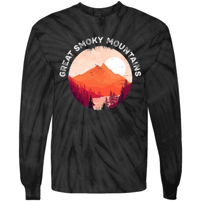 Great Smoky Mountains Hiking Souvenir Tie-Dye Long Sleeve Shirt