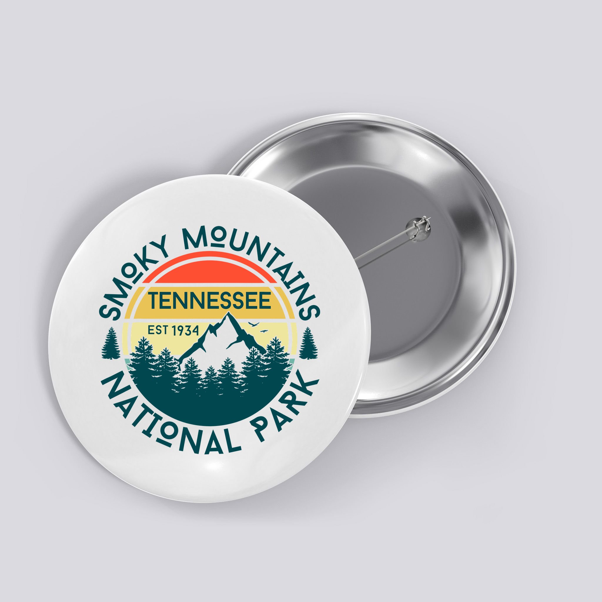 Great Smoky Mountains National Park Tennessee Nature Hiking Button