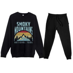 Great Smoky Mountains National Park Tennessee Retro Gift Premium Crewneck Sweatsuit Set