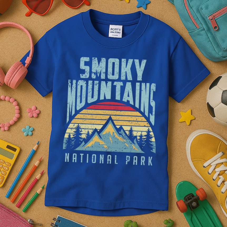 Great Smoky Mountains National Park Tennessee Retro Gift Kids T-Shirt