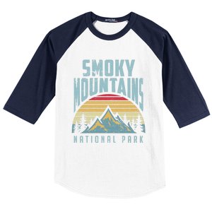 Great Smoky Mountains National Park Tennessee Retro Gift Baseball Sleeve Shirt