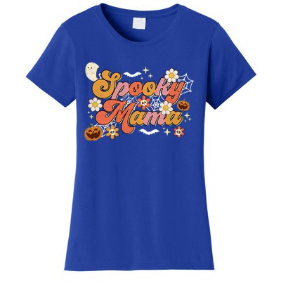 Groovy Spooky Mama Birthday Family Matching Halloween Cool Gift Women's T-Shirt