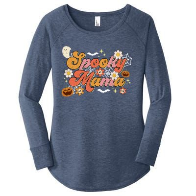 Groovy Spooky Mama Birthday Family Matching Halloween Cool Gift Women's Perfect Tri Tunic Long Sleeve Shirt