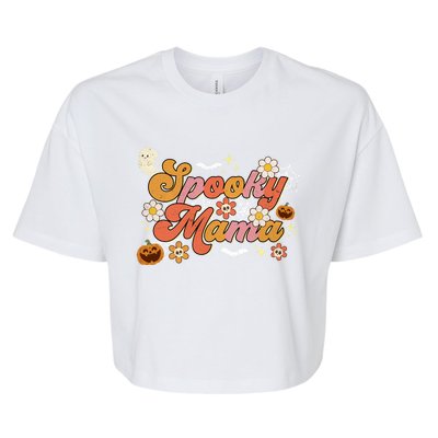 Groovy Spooky Mama Birthday Family Matching Halloween Cool Gift Bella+Canvas Jersey Crop Tee