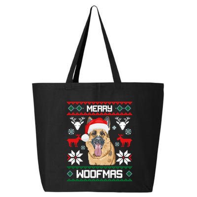 German Shepherd Merry Woofmas Christmas Dog Gift 25L Jumbo Tote