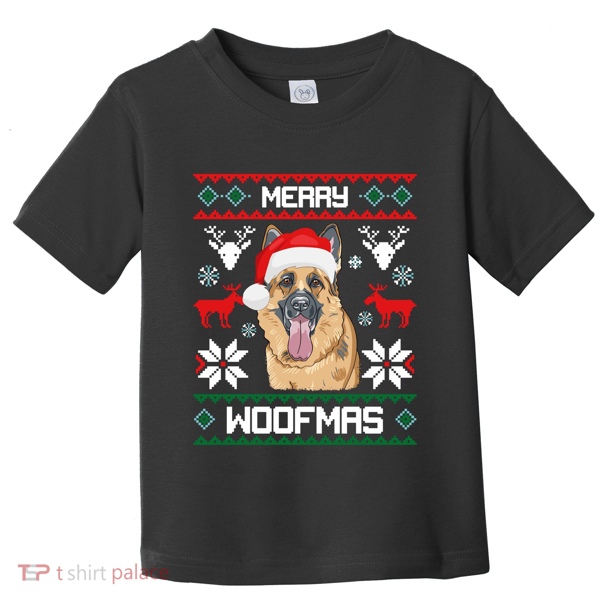 German Shepherd Merry Woofmas Christmas Dog Gift Toddler T-Shirt
