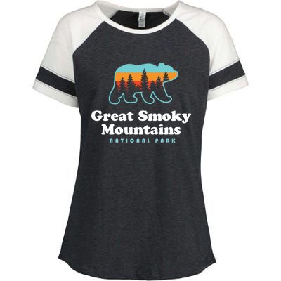 Great Smoky Mountains Gift Meaningful Gift Bear Great Smoky Mountains Cute Gift Enza Ladies Jersey Colorblock Tee