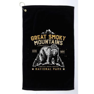 Great Smoky Mountains National Park Bear Vintage Gift Golf Towel