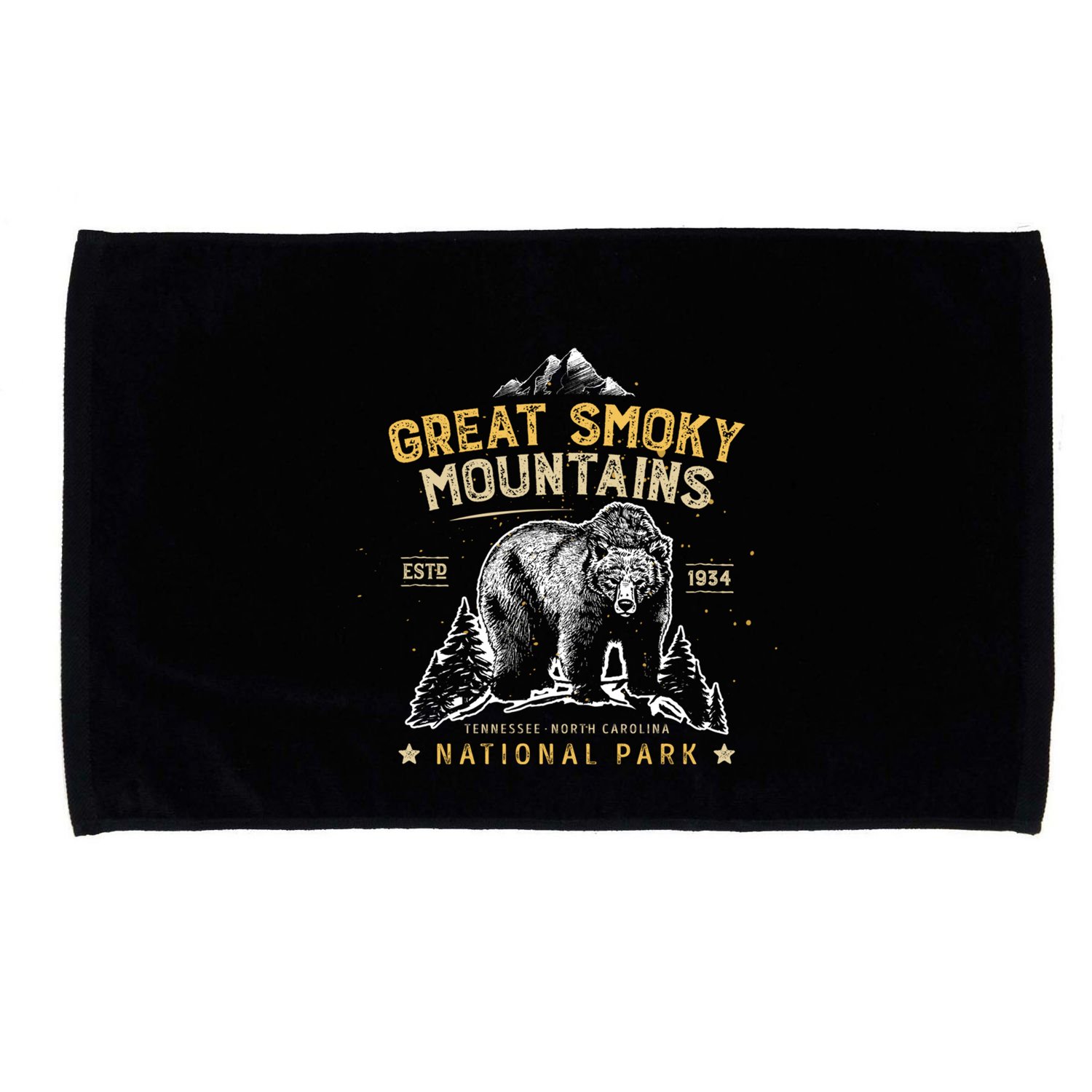 Great Smoky Mountains National Park Bear Vintage Gift Microfiber Hand Towel