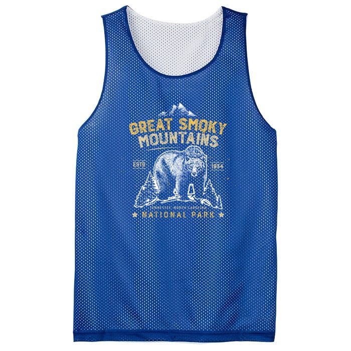 Great Smoky Mountains National Park Bear Vintage Gift Mesh Reversible Basketball Jersey Tank