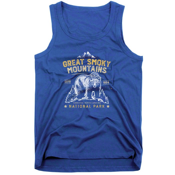 Great Smoky Mountains National Park Bear Vintage Gift Tank Top