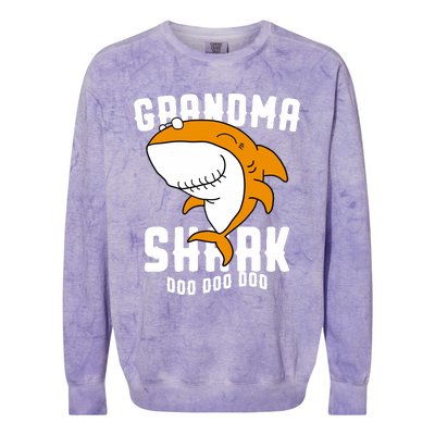 Grandma Shark Mommy Birthday Halloween Christmas Colorblast Crewneck Sweatshirt