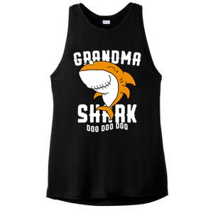 Grandma Shark Mommy Birthday Halloween Christmas Ladies PosiCharge Tri-Blend Wicking Tank