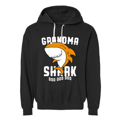 Grandma Shark Mommy Birthday Halloween Christmas Garment-Dyed Fleece Hoodie