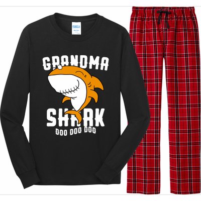 Grandma Shark Mommy Birthday Halloween Christmas Long Sleeve Pajama Set