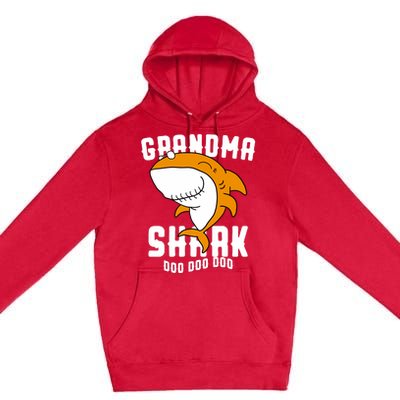 Grandma Shark Mommy Birthday Halloween Christmas Premium Pullover Hoodie