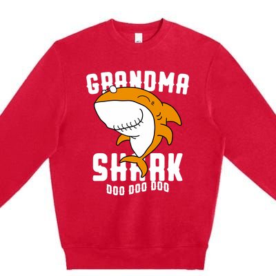 Grandma Shark Mommy Birthday Halloween Christmas Premium Crewneck Sweatshirt