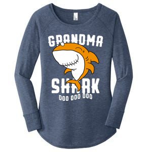 Grandma Shark Mommy Birthday Halloween Christmas Women's Perfect Tri Tunic Long Sleeve Shirt