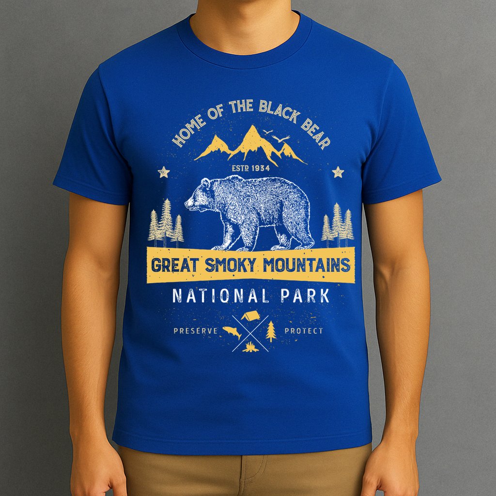 Great Smoky Mountains Cool Gift National Park Bear Vintage T-Shirt