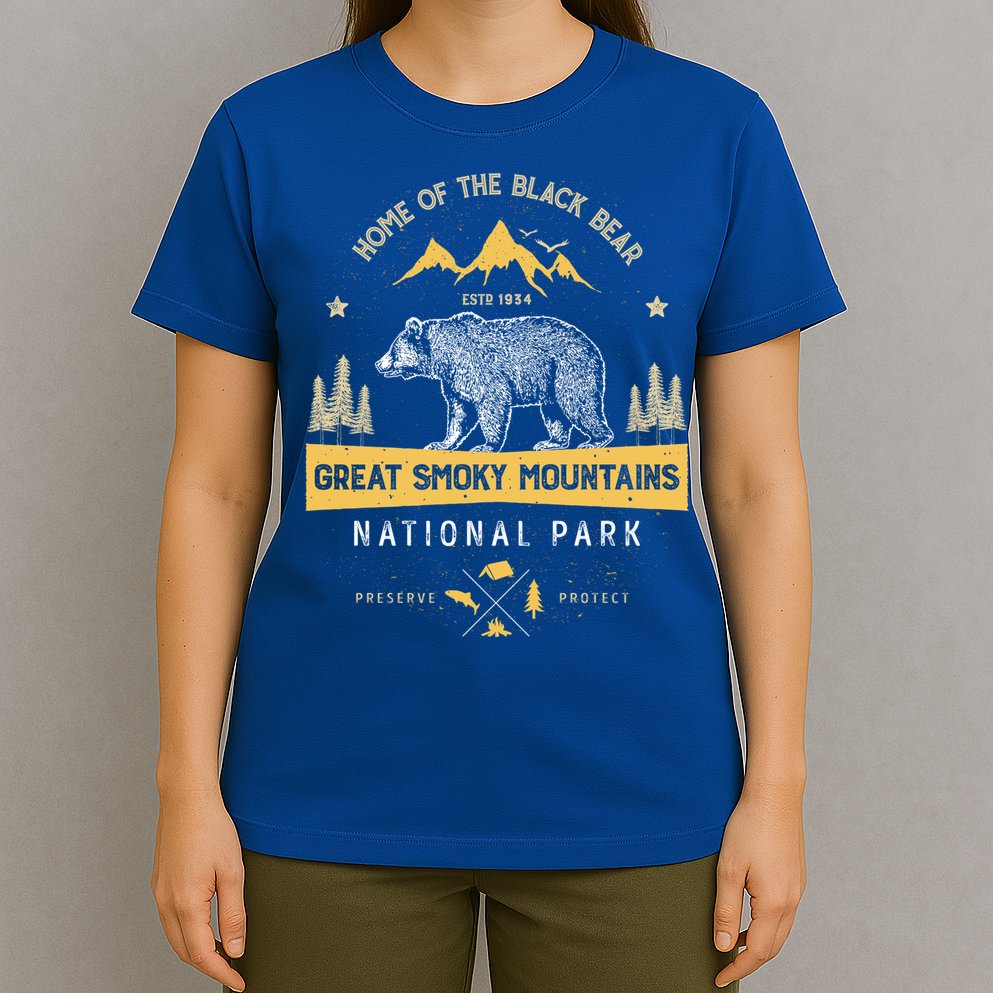 Great Smoky Mountains Cool Gift National Park Bear Vintage T-Shirt