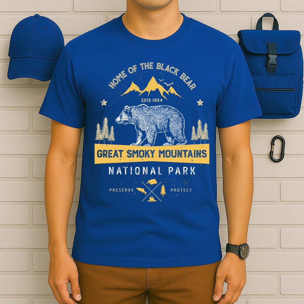 Great Smoky Mountains Cool Gift National Park Bear Vintage T-Shirt