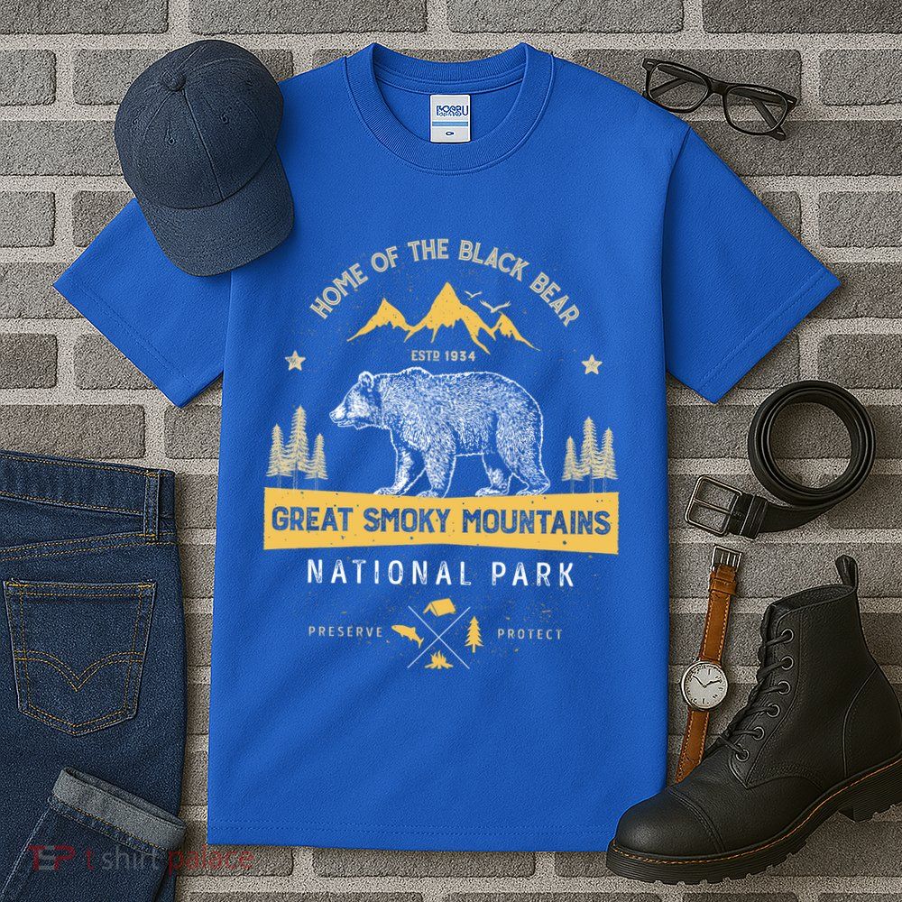 Great Smoky Mountains Cool Gift National Park Bear Vintage Tall T-Shirt