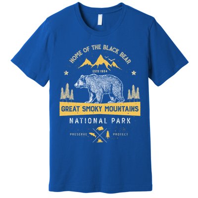 Great Smoky Mountains Cool Gift National Park Bear Vintage Premium T-Shirt