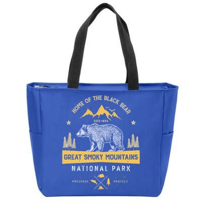 Great Smoky Mountains Cool Gift National Park Bear Vintage Zip Tote Bag