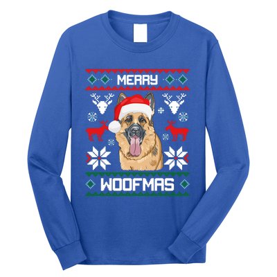 Ger Shepherd Merry Woofmas Cool Gift Christmas Dog Gift Long Sleeve Shirt