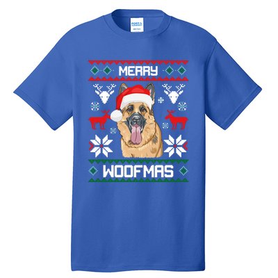 Ger Shepherd Merry Woofmas Cool Gift Christmas Dog Gift Tall T-Shirt